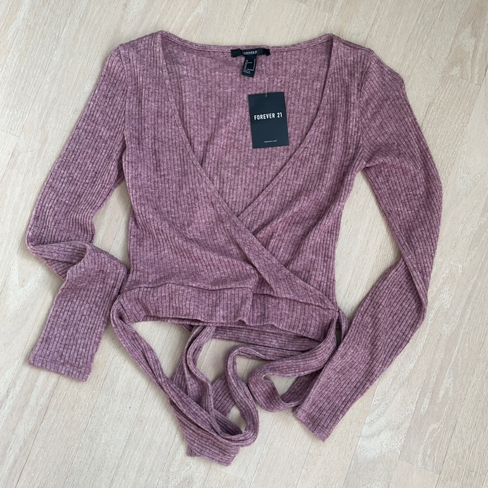 New with tags pink wrap around sweater